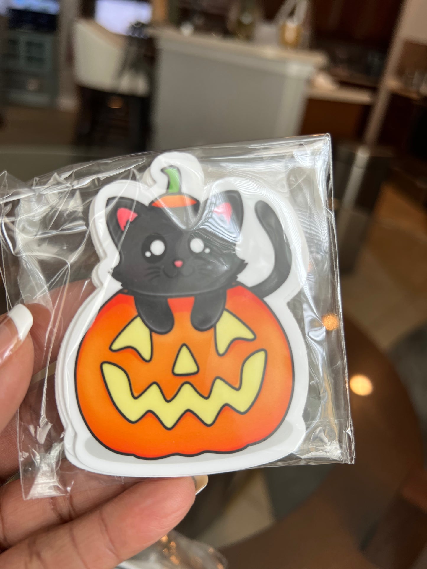 1 Friendly Pumpkin Kitty - Halloween Sticker