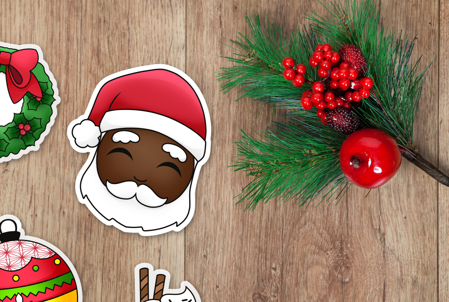 1 Individual Sticker - Happy Santa 2 - PreOrder