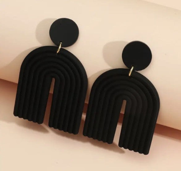 Bohemian Earrings Clay Soft - Black