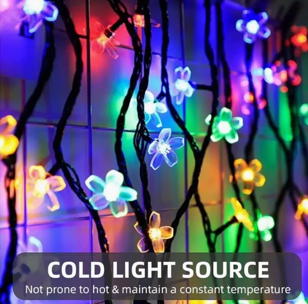 Outdoor Flower String 23' Solar LED Lights