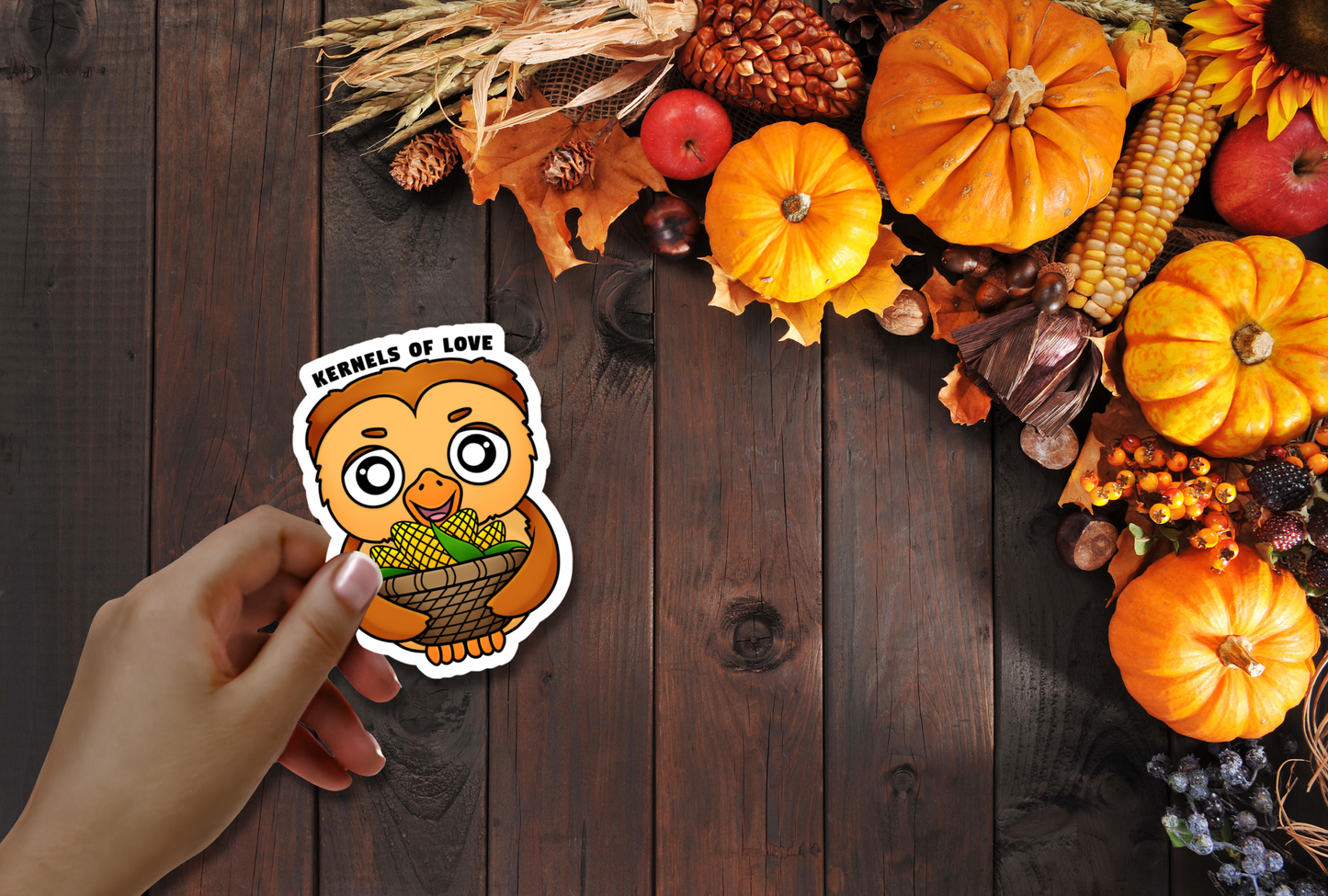 Thankful Collection - 1 Individual Sticker - Owl - Lil Bro Pooty