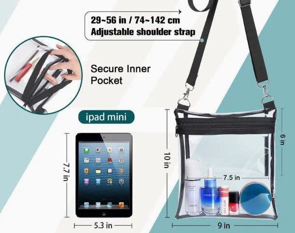 Clear Travel Purse - Clear Crossbody Bag