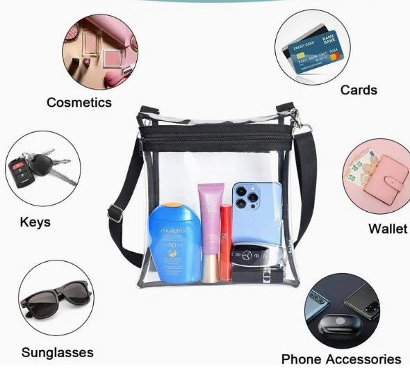 Clear Travel Purse - Clear Crossbody Bag