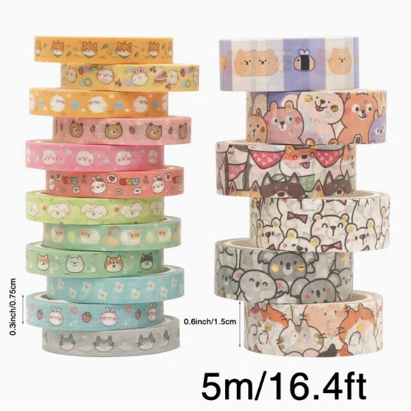 Washi Tape - Cartoon Animals