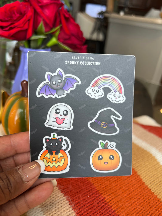 1 Friendly Halloween Sticker Sheet - Black