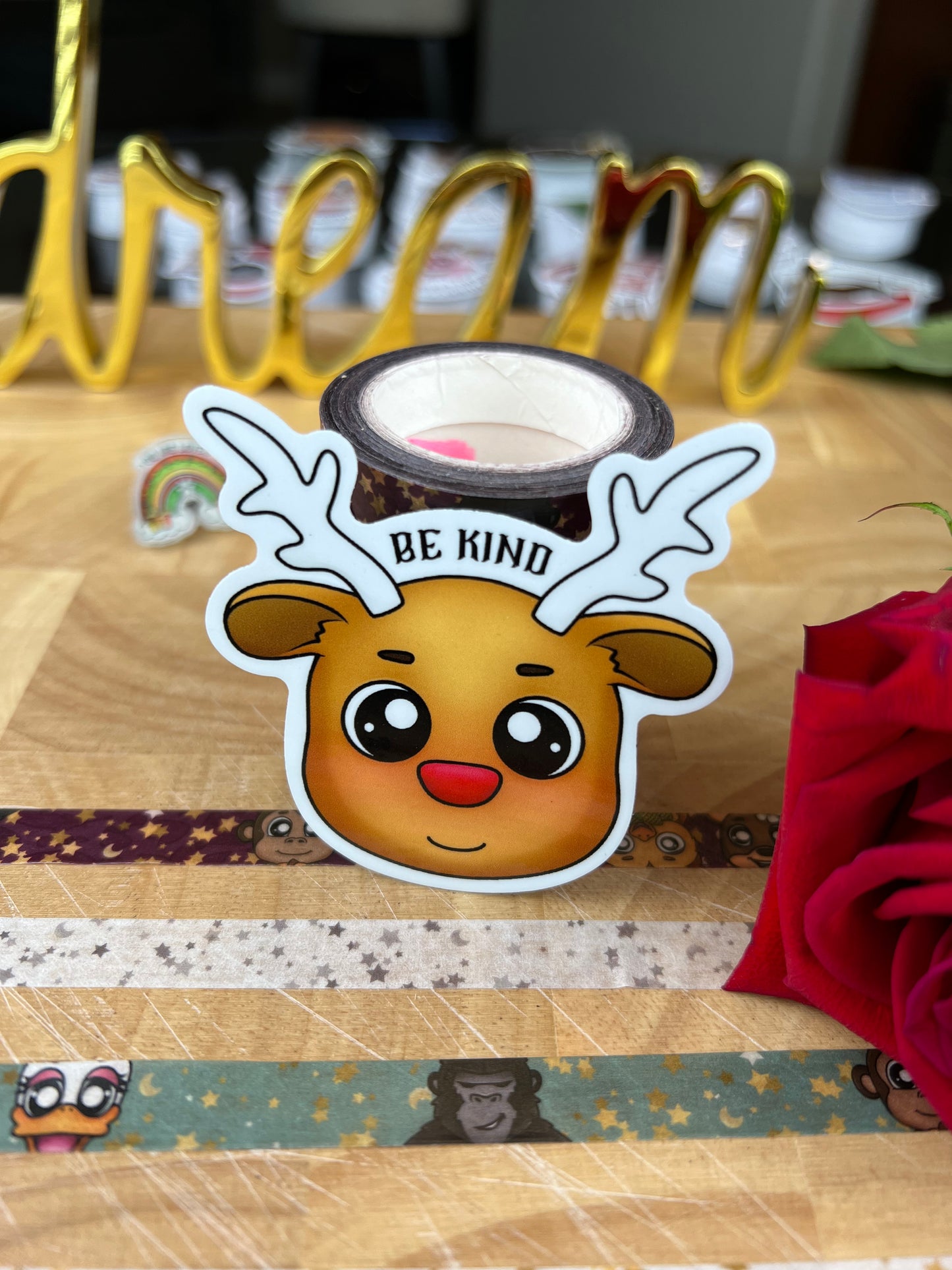 Be Kind Reindeer 3” Sticker