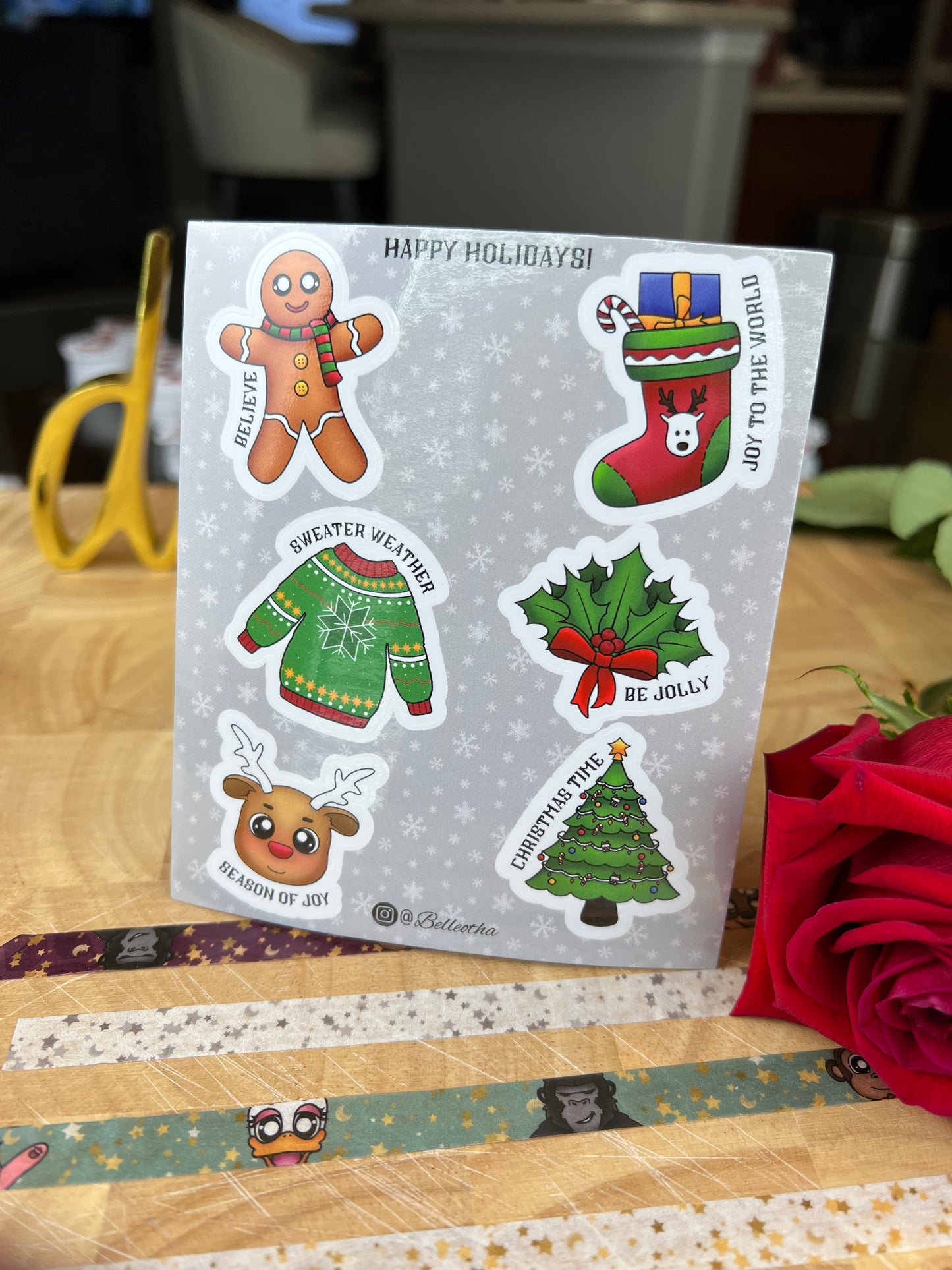 Happy Holidays - Ornament Sticker Sheet