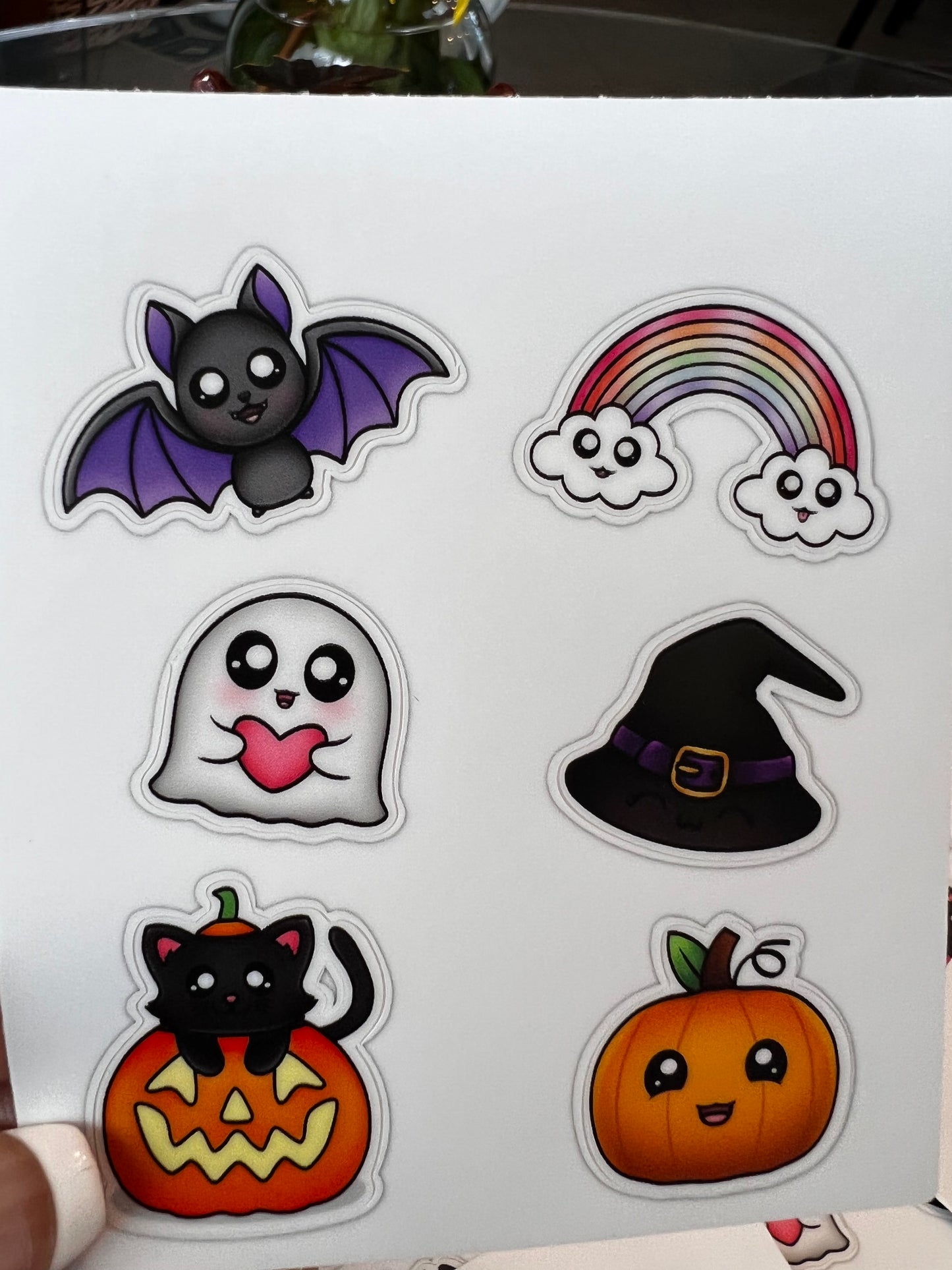 1 Friendly Halloween Sticker Sheet - White