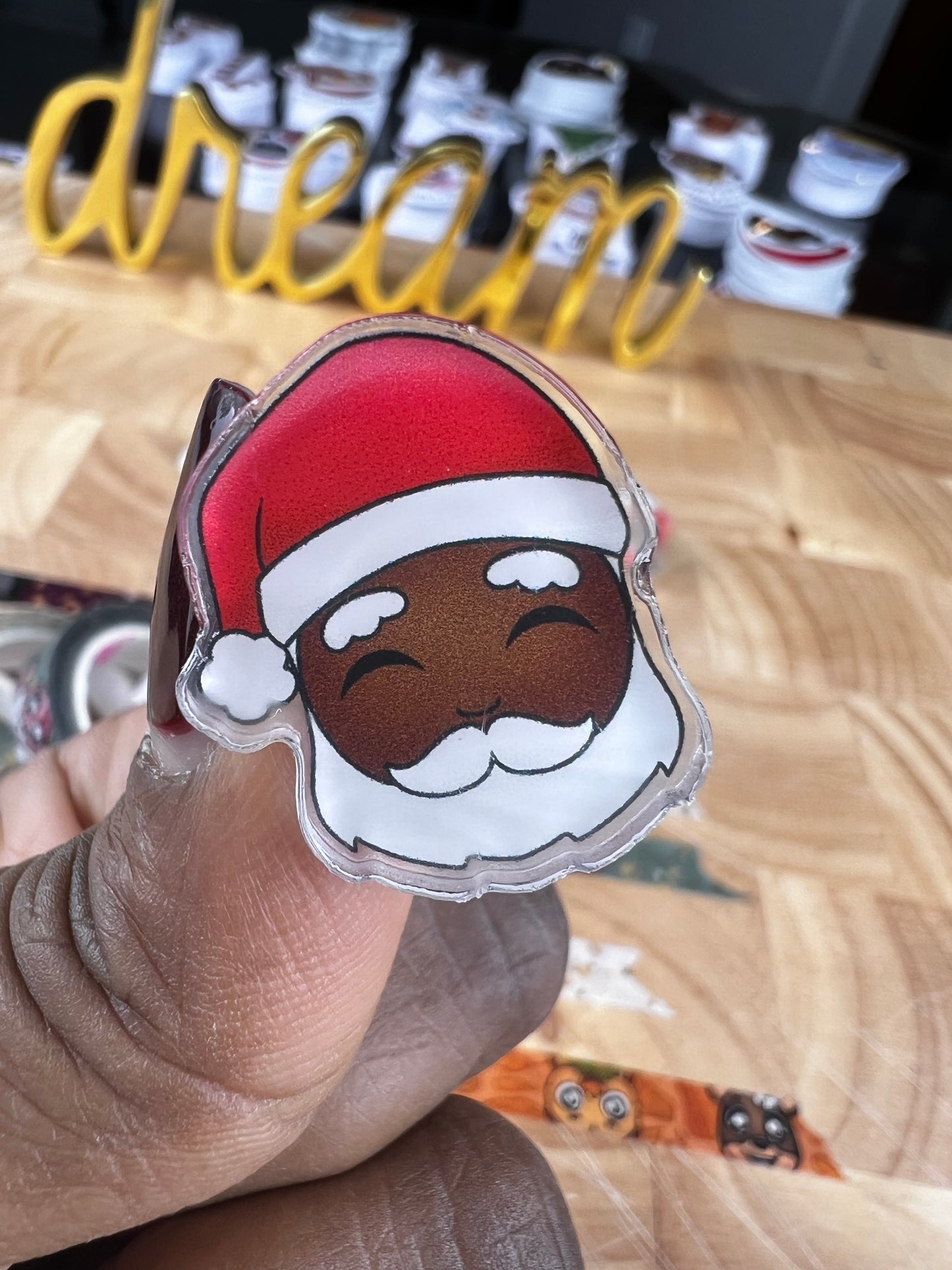 Acrylic Santa Pin