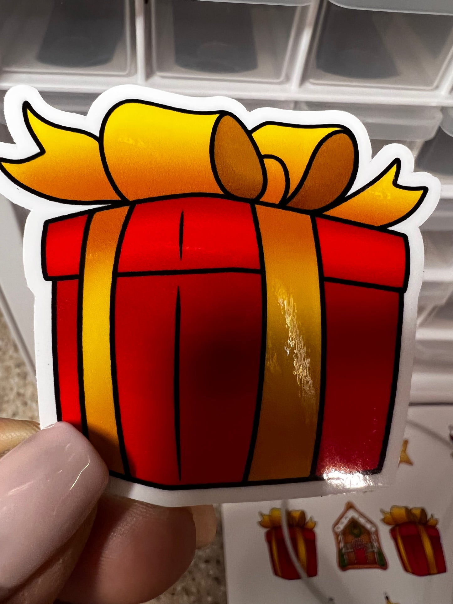 1 Individual Sticker - Holiday Present