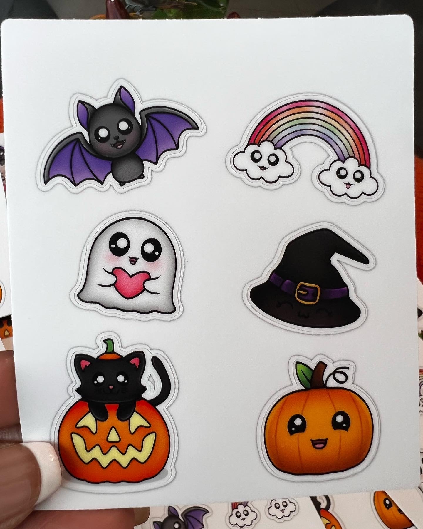 1 Friendly Halloween Sticker Sheet - White