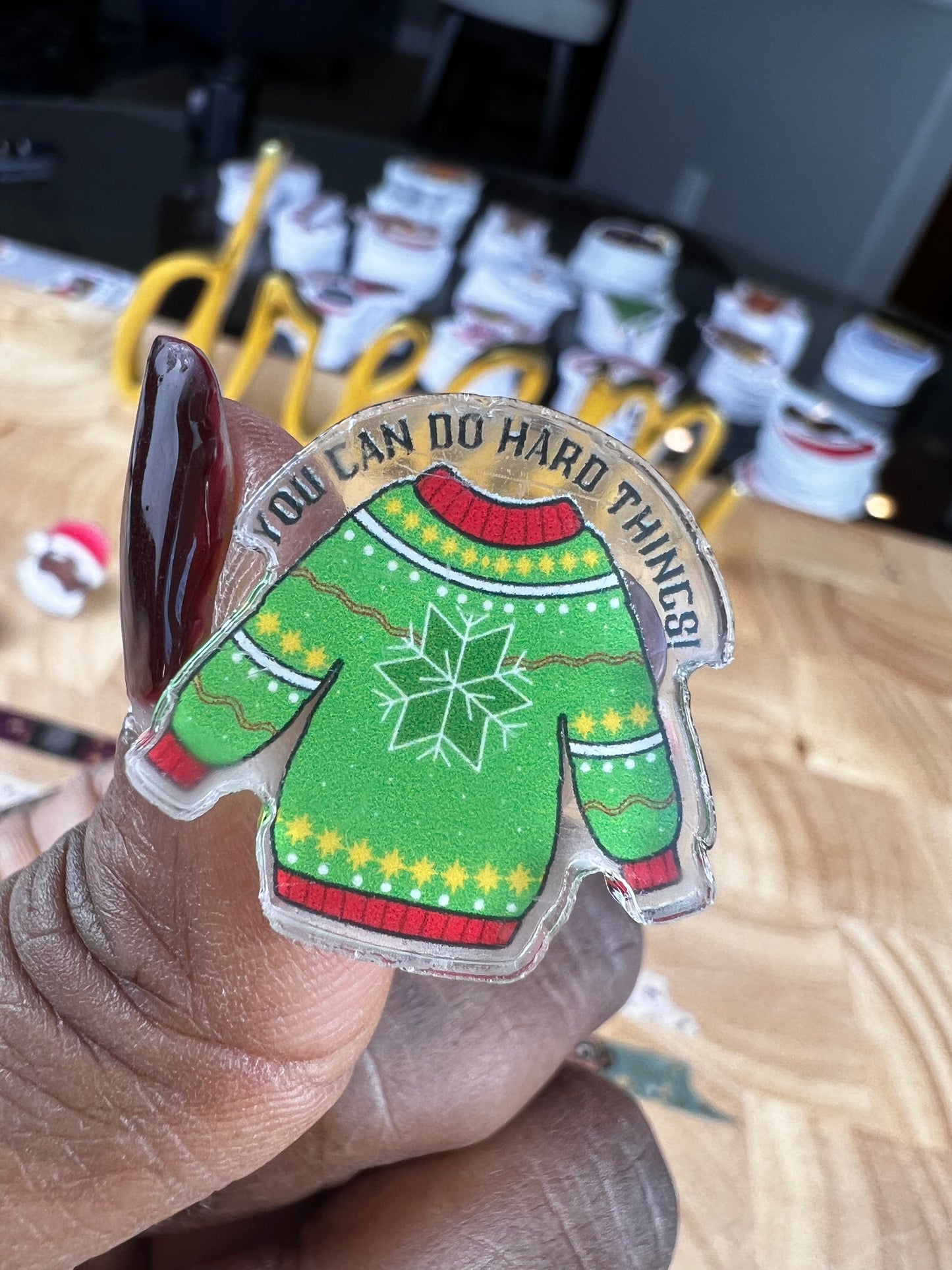 Acrylic Sweater Pin