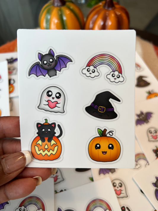 1 Friendly Halloween Sticker Sheet - White