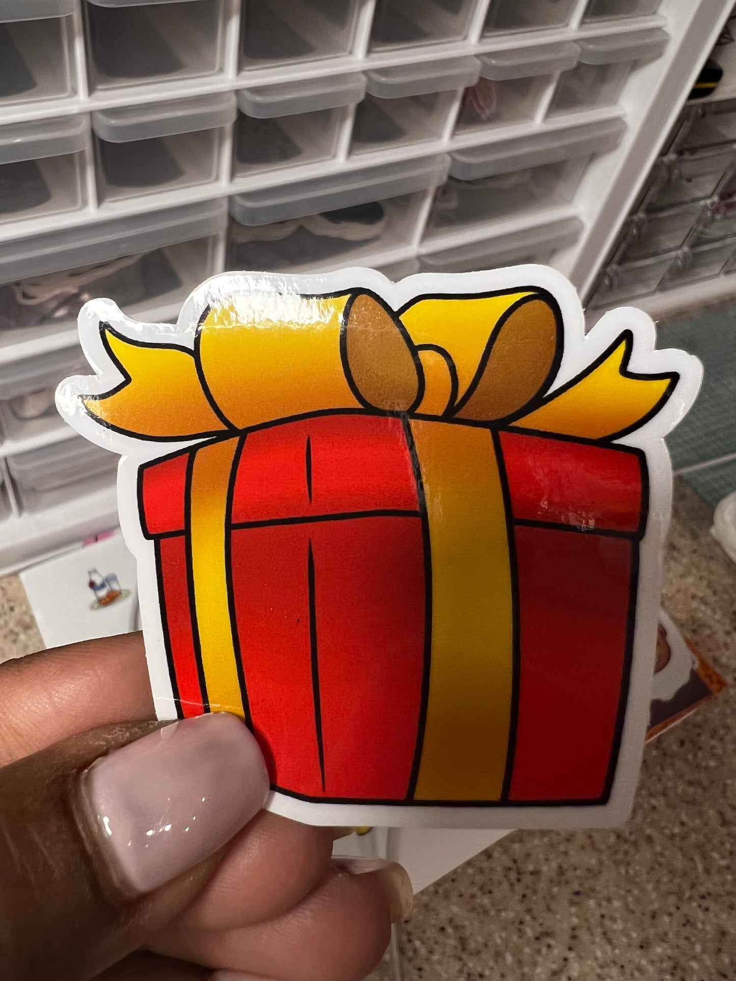 1 Individual Sticker - Holiday Present