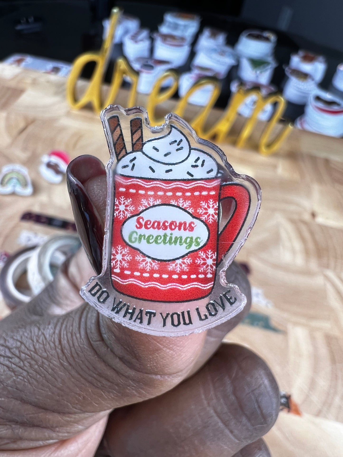 Acrylic Pin - Holiday Drink